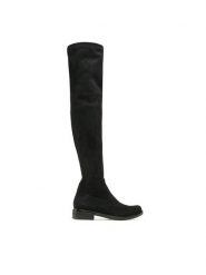 Caprice Muszkieterki 9-25510-41 Czarny. Czarne kozaki Caprice, z materiału, bez obcasa, na płaskiej podeszwie, bez zapięcia. Za 439.99 zł.