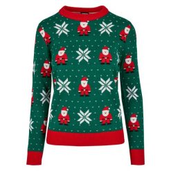 Bluza damska Urban Classics santa christmas (grandes tailles). Zielone bluzy Urban Classics, bez wzorów, bez kaptura. Za 243.50 zł.