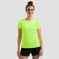 Funkcjonalna koszulka damska Rogelli PROMOTION LADY. Żółte koszulki sportowe Rogelli, bez wzorów, bez ramiączek. Za 51.00 zł.