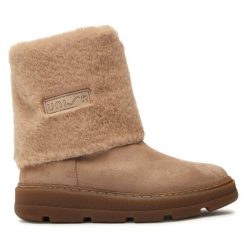 Botki Unisa. Brązowe botki Unisa, bez wzorów, bez obcasa, na płaskiej podeszwie, bez zapięcia. Za 689.99 zł.