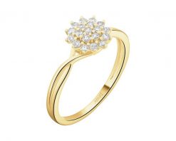Pierścionek z żółtego złota z brylantami - 0,21 ct - próba 585. Żółte pierścionki Apart, z brylantem, złote. Za 3,559.00 zł.