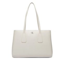 Torebka Calvin Klein. Brązowe shopper Calvin Klein, bez wzorów, bez dodatków. Za 649.99 zł.