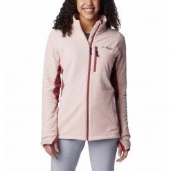 Bluza Turystyczna Rozpinana Damska Columbia Titan Pass 3.0 Full Zip Fleece. Czerwone bluzy Columbia, l, bez wzorów, bez kaptura. Za 366.99 zł.