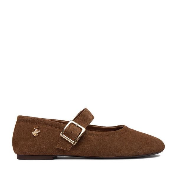 Baleriny Beverly Hills Polo Club. Brązowe baleriny Beverly Hills Polo Club, bez wzorów, bez obcasa. Za 206.99 zł.
