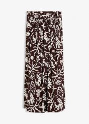 Spódnica midi z lejącej mieszanki wiskozy. Brązowe spódnice bonprix, bez wzorów, z wiskozy, midi. Za 47.99 zł.