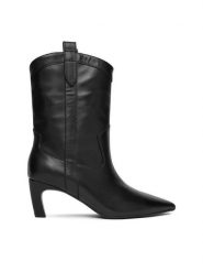 Gino Rossi Botki `EO-DIMA-2546-0714-1R Czarny. Czarne botki Gino Rossi, bez wzorów, ze skóry, bez obcasa, na słupku, bez zapięcia. Za 499.99 zł.