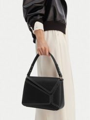 GINO ROSSI Torebka C-KY117 Czarny. Czarne torebki klasyczne Gino Rossi, bez wzorów, z materiału, bez dodatków. Za 199.99 zł.