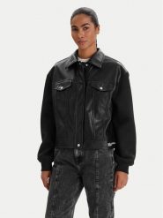 Karl Lagerfeld Jeans Kurtka z imitacji skóry B1W15027 Czarny Regular Fit. Czarne kurtki Karl Lagerfeld Jeans, xl, bez wzorów, z jeansu, bez kaptura. Za 999.99 zł.