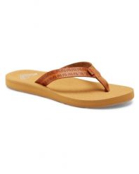 Japonki damskie ROXY Porto Motif. Brązowe klapki Roxy, bez wzorów, z materiału, bez obcasa. Za 99.99 zł.