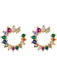 U.S. Polo Assn. Pozłacane kolczyki-wkrętki z kryształami rozmiar: onesize. Żółte kolczyki U.S. Polo Assn., z kryształem, metalowe. Za 74.45 zł.