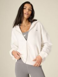 4F Bluza loose z kapturem damska - biała S. Białe bluzy 4f, s, bez wzorów, z dzianiny, z kapturem. Za 179.99 zł.