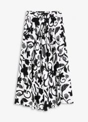 Spódnica maxi z lejącej wiskozy. Białe spódnice bonprix, bez wzorów, z wiskozy, maxi. Za 37.99 zł.