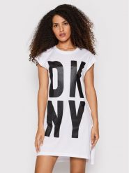 DKNY T-Shirt P1RHRB2M Biały Regular Fit. Białe t-shirty DKNY, m, bez wzorów, z bawełny, bez kołnierzyka, bez ramiączek. Za 159.99 zł.