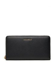 Coccinelle Duży Portfel Damski MW5 Metallc Soft E2 MW5 11 32 01 Czarny. Czarne portfele Coccinelle, bez wzorów, ze skóry. Za 649.99 zł.