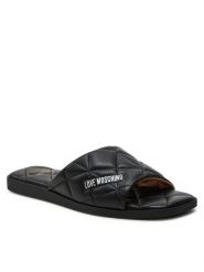LOVE MOSCHINO Klapki JA28072G1IIE0000 Czarny. Czarne klapki Love Moschino, bez wzorów, ze skóry, bez obcasa. Za 489.99 zł.
