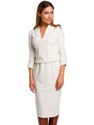 Stylove Sukienka w kolorze kremowym rozmiar: L. Brązowe sukienki Stylove, l, bez wzorów, z bawełny, bez kołnierzyka, bez ramiączek, midi. Za 127.65 zł.