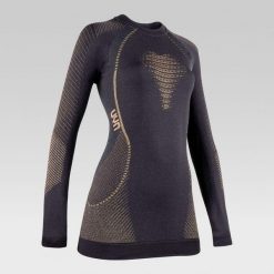 Bluza damska UYN Cashmere Shiny 2.0 UW Shirt LS Round Neck. Czarne bielizna sportowa Uyn, bez wzorów, bez kaptura. Za 539.99 zł.