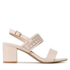 Sandały Clara Barson. Brązowe sandały Clara Barson, bez wzorów, bez obcasa, na słupku, bez zapięcia. Za 119.99 zł.