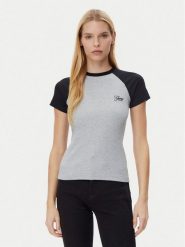 Guess T-Shirt W5GP61 KA0H1 Szary Regular Fit. Szare t-shirty Guess, xs, z aplikacjami, z bawełny, bez kołnierzyka, bez ramiączek. Za 99.99 zł.
