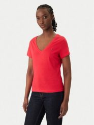 Tommy Jeans T-Shirt DW0DW20458 Czerwony Slim Fit. Czerwone t-shirty Tommy Jeans, xl, bez wzorów, z bawełny, bez kołnierzyka, bez ramiączek. Za 129.99 zł.