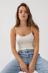 TOP SIA ECRU XS - Flawless. Topy Flawless, s, bez wzorów, z jeansu, bez kołnierzyka, bez ramiączek. Za 137.00 zł.