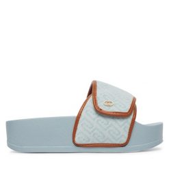 Klapki Liu Jo. Niebieskie klapki Liu Jo, bez wzorów, bez obcasa. Za 329.99 zł.