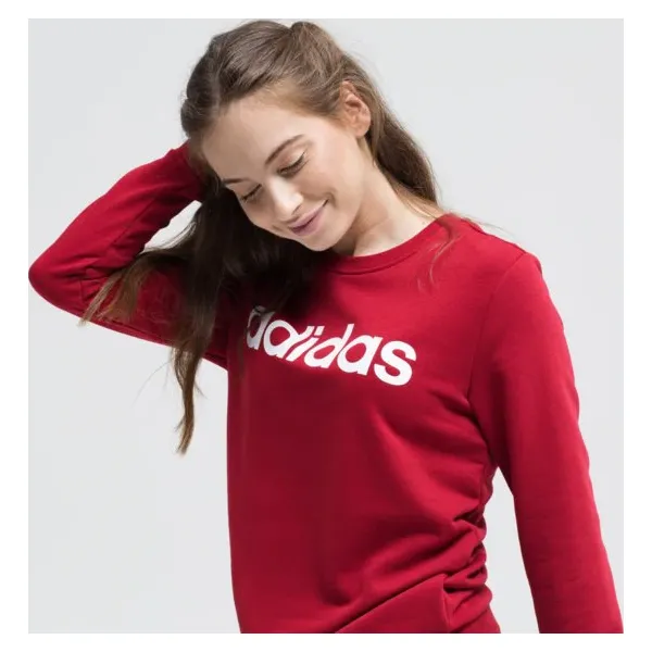 Adidas Bluza W E Lin , czerwony, rozmiar XS. Czerwone bluzy Adidas, s, z aplikacjami, z bawełny, bez kaptura. Za 169.99 zł.