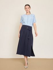 BGN Spódnica w kolorze granatowym rozmiar: 38. Niebieskie spódnice BGN, na co dzień, bez wzorów, z tkaniny, midi, proste. Za 143.99 zł.