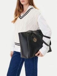Beverly Hills Polo Club Torebka CEO-BHPC-L-007-08 Czarny. Czarne shopper Beverly Hills Polo Club, bez wzorów, ze skóry, bez dodatków. Za 229.99 zł.