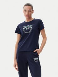PINKO T-Shirt Quentin 100535 A2G7 Granatowy Regular Fit. Niebieskie t-shirty Pinko, m, bez wzorów, z bawełny, bez kołnierzyka, bez ramiączek. Za 449.99 zł.