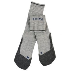 Skarpetki damskie Falke TK2 Wool Silk. Szare skarpety Falke, bez wzorów, z elastanu. Za 240.50 zł.