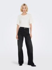 JDY Dżinsy - Comfort fit - w kolorze czarnym rozmiar: L/L32. Czarne jeansy JDY, l, z aplikacjami, z podwyższonym stanem. Za 130.45 zł.