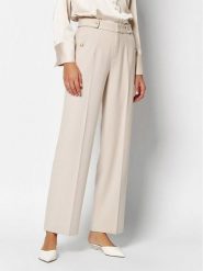 Rosner Spodnie "Mara" w kolorze kremowym rozmiar: 44/L30. Brązowe spodnie materiałowe Rosner, l, bez wzorów, z materiału, z podwyższonym stanem. Za 196.70 zł.