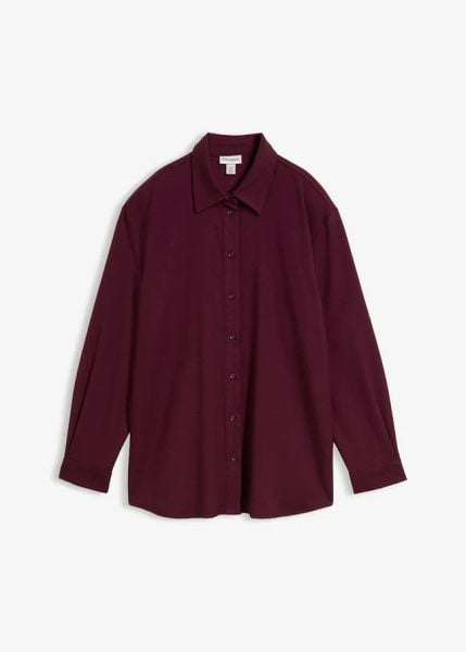 Bluzka koszulowa z mieszanki wiskozy. Czerwone bluzki bonprix, bez wzorów, z wiskozy, bez kołnierzyka, bez ramiączek. Za 129.99 zł.