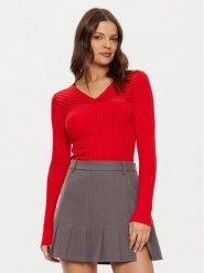 Morgan Sweter 242-MGANZA Czerwony Slim Fit. Czerwone swetry Morgan, m, bez wzorów, z wiskozy, bez ramiączek. Za 219.99 zł.
