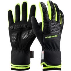 Rękawiczki rowerowe długie dla dorosłych zimowe 3M Thinsulate Rockbros S339. Czarne rękawiczki ROCKBROS, bez wzorów, sportowe. Za 199.00 zł.