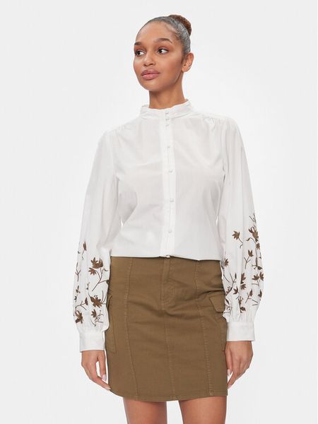 Vila Koszula 14090057 Biały Regular Fit. Białe koszule Vila, bez wzorów, z bawełny, bez kołnierzyka, bez ramiączek. Za 229.99 zł.