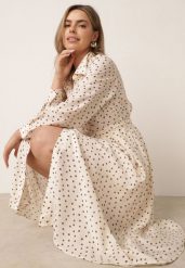 Beżowa Wiskozowa Sukienka Casual w Grochy z Podkreśleniem Talii Paskiem i Kieszonkami Monousa. Brązowe sukienki Born2be, do pracy, l, z aplikacjami, z materiału, biznesowe, bez kołnierzyka, bez ramiączek, maxi, dopasowane. Za 159.99 zł.