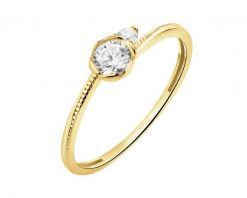 Złoty pierścionek z cyrkoniami - kwiat. Żółte pierścionki Apart, z cyrkonią, złote. Za 1,289.00 zł.