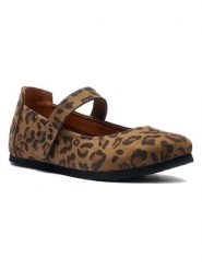 Comfortfusse Skórzane baleriny w kolorze jasnobrązowo-czarnym z paskiem rozmiar: 40. Brązowe baleriny Comfortfüße, bez wzorów, z nubiku, bez obcasa. Za 215.71 zł.