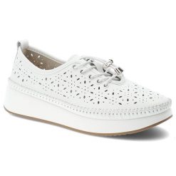 Półbuty damskie Filippo, cholewka ze skóry naturalnej licowej wiązany fason z zabudowanym przodem, białe, DP7535/26. Białe sukienki Filippo, bez wzorów, ze skóry, bez kołnierzyka, bez ramiączek. Za 179.00 zł.