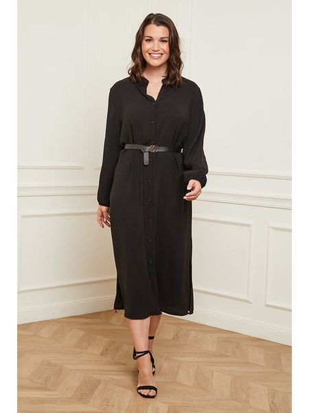 Curvy Lady Sukienka w kolorze czarnym rozmiar: 40/42. Czarne sukienki Curvy Lady, bez wzorów, ze skóry, klasyczne, bez kołnierzyka, bez ramiączek, midi. Za 104.39 zł.