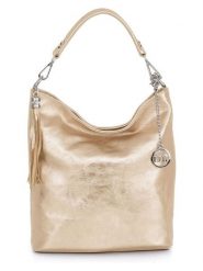 Mia Tomazzi Skórzana torebka "Sabaudia" w kolorze złotym - 26 x 28 x 12 cm rozmiar: onesize. Żółte torby na ramię Mia Tomazzi, bez wzorów, z materiału, na ramię, bez dodatków. Za 239.99 zł.