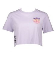 Adidas Koszulka "TEE" w kolorze fioletowym rozmiar: 38. Różowe bluzki Adidas, bez wzorów, z bawełny, bez kołnierzyka, bez ramiączek. Za 74.63 zł.
