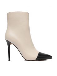Nine West Botki CEO-MAYA-01 Beżowy. Brązowe botki Nine West, bez wzorów, z materiału, bez obcasa, na szpilce, bez zapięcia. Za 299.99 zł.