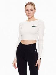 Ellesse Bluzka Linny SGR17947 Beżowy Slim Fit. Brązowe bluzki Ellesse, bez wzorów, z bawełny, bez kołnierzyka, bez ramiączek. Za 99.99 zł.