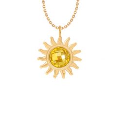 Naszyjnik z zawieszką Soleil 1,2 cm, pozłacany. Żółte naszyjniki Lilou, pozłacane. Za 248.00 zł.