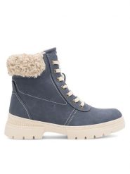 Go Soft Trzewiki MIRIAM WS6217-02 Granatowy. Niebieskie botki GO SOFT, bez wzorów, z materiału, bez obcasa, na płaskiej podeszwie, bez zapięcia. Za 179.99 zł.