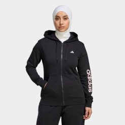Bluza z kapturem damska ADIDAS fitness. Czarne bluzy Adidas, m, bez wzorów, z materiału, z kapturem. Za 199.99 zł.