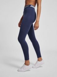 Damskie bawełniane legginsy o średnim kroju Hummel TE Maja. Niebieskie legginsy Hummel, xl, bez wzorów, z bawełny, z standardowym stanem. Za 95.50 zł.